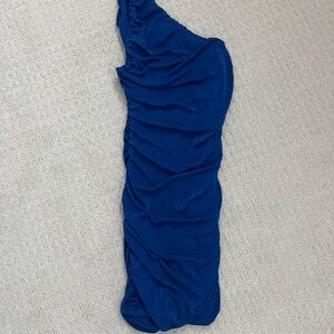 Blue One-Shoulder Dress